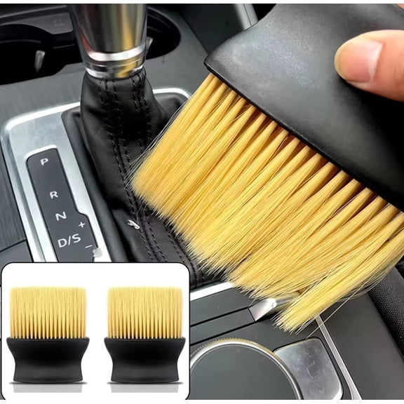 Auto Interior Dust Brush 2 Pack, Soft Bristle Car Cleaning Duster for Dashboard, Air Vents, Leather and Computer, Scratch Free Detailing Tool TIKA