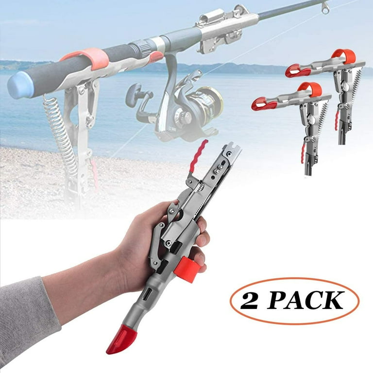 2 Pack Automatic Spring Fishing Rod Holder Stainless Steel Rod