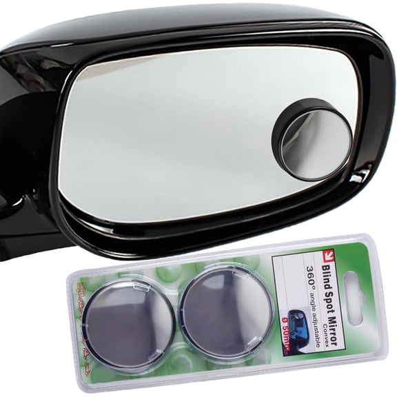 2 Pack Automotive Blind Spot Mirrors, Small Round Convex Adjustable 360Rotate Wide Angle Car Rear View Mirror for All Universal Vehicles Fit Stick-on Design