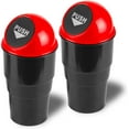 thumbnail image 1 of 2 Pack Automotive Cup Holder Garbage, Mini Car Trash Can, Small Automatic Portable Trash Can for Car, Home, Office (Red), 1 of 10