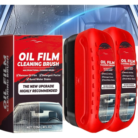 2-Pack Automotive Oil Film Cleaning Brush – Car Windshield Cleaner - Car Clear Vision Glass Cleaner for Car Windows for Cleaning Brush and Improving Windshield Clarity & Visibility