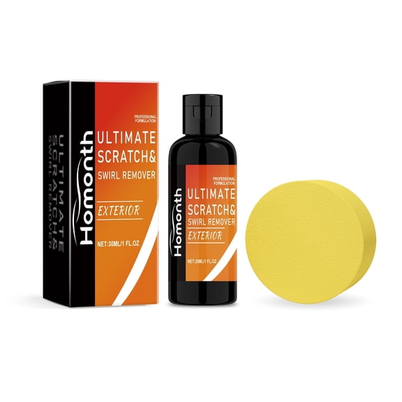 2-Pack Automotive Scratch Swirl Remover Kit Premium Car Paint Polishing and Gloss Restorer Liquid, Fine Scuff Conditioning Treatment with Sponge Applicators