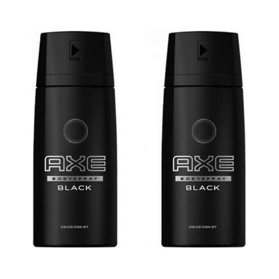 2 Pack Axe Black Mens Deodorant Body Spray, 150ml
