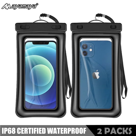 [2 Pack] Ayamaya IP68 Waterproof Phone Pouch, Floating Case Dry Bag for Cellphones, Universal for iPhone 14 13 12 11 Samsung Galaxy S23 up to 7.0