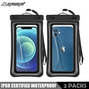 [2 Pack] Ayamaya IP68 Waterproof Phone Pouch, Universal Floating Case Dry Bag for Cellphones iPhone Pro Max XS Plus Samsung up to 7.0-2 Pack