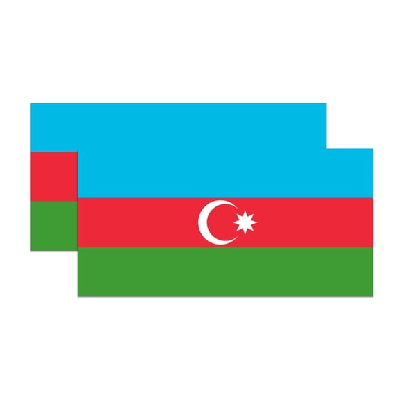 (2 Pack) Azerbaijan World Flag Magnets - Azerbaijan Pride - 5" On Longest Side - Premium Magnet - Choose from Over 200 Countries - for Cars, Refrigerators, Toolboxes, Lockers- Made in USA - MAG0819