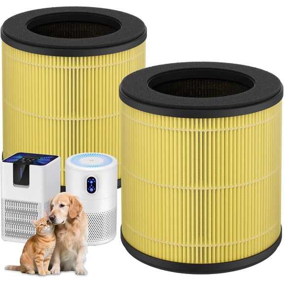 2-Pack B-D02U/B-D02L/M05 Replacement Filter Compatible with MOO-KA B-D02L/M05, VEWIOR B-D02U, KOIOS B-D02L and Tailulu D10 Air Purifiers