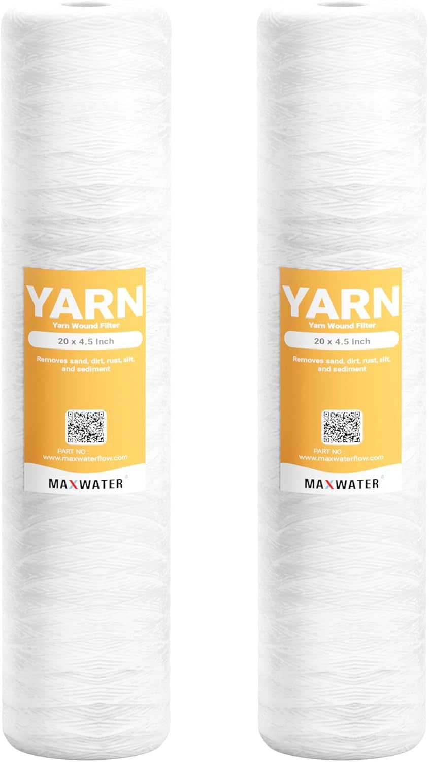 Three Watts/Pentek Compatible String Wound Water Filter Cartridges - 4.5x20 Inch, 50 Micron, With O-Ring (3 Pack)