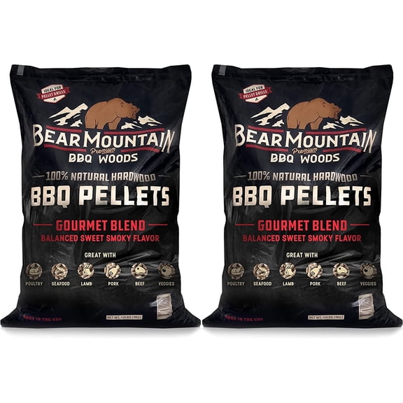 2 Pack BBQ Pellets, All Natural Low Moisture Hardwood, 40 Pound