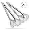 thumbnail image 1 of 2 Pack BBQ Tongs Multi-Purpose Kitchen Food Tongs for Cooking, Grilling, Barbecue - Food-Grade Stainless Steel Grill Tongs, 600ºF High Heat-Resistant Design - 13 Inch, 1 of 8