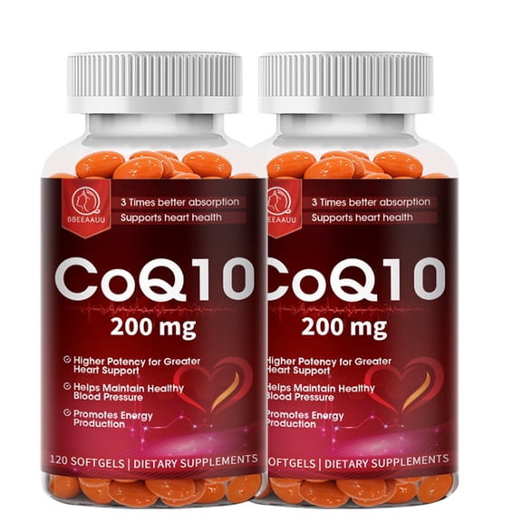 (2 Pack) BEAU COQ10 200mg Capsules, Total 240 Softgel