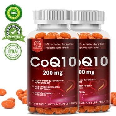MENXI CoQ10 300mg Vegan Softgels - 2 Bottles (240 Capsules Total) For Cardiovascular & Heart Health Support
