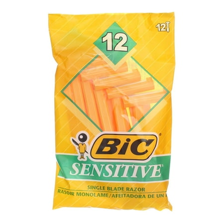2 Pack - BIC Sensitive Shaver Disposable Razor 12 ea