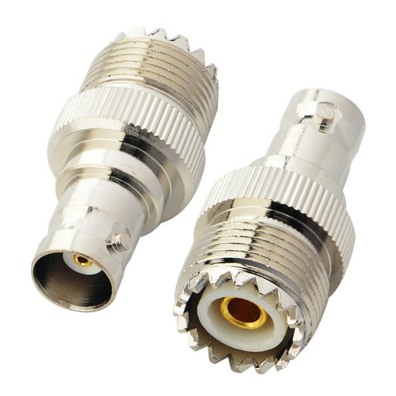 2-Pack BNC Female to UHF Female SO-239 BNC to UHF Jack Coax SO239 Connector for Antennas, Wireless LAN Devices, CCTV, Wi-Fi Radios External Antenna
