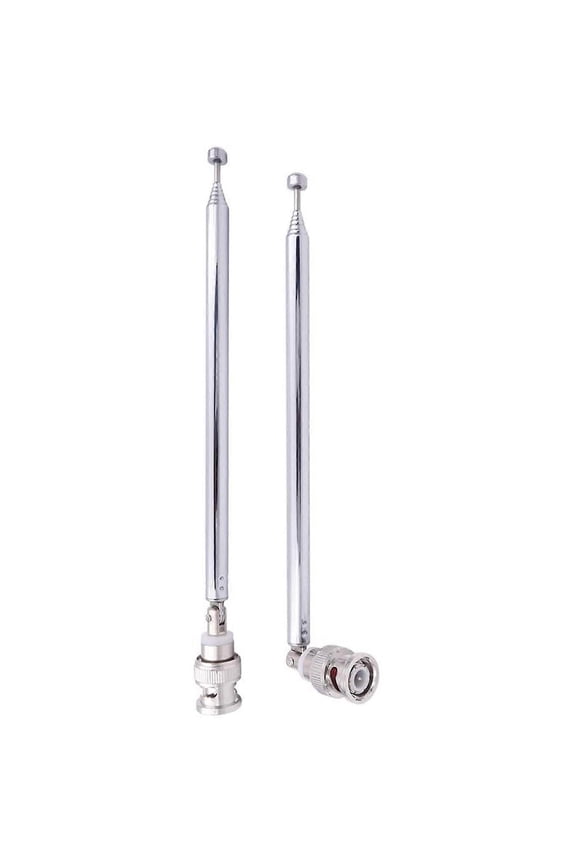 (2-Pack) BNC Radio Antenna With BNC Male Connector Adapter, Telescopic Stainless Steel HF VHF U-WELLNGS