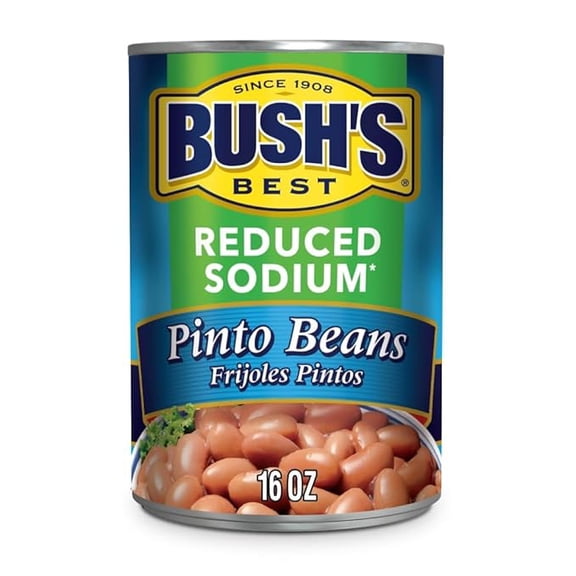 2-Pack BUSH'S BEST Pinto Beans, 16 Ounce Can, Canned Beans, Pinto Beans Canned, Source of Plant Based Protein and Fiber, Low Fat, Gluten Free, For Soups, Salads and More
