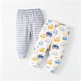 thumbnail image 1 of 2-Pack Baby Boys Jogger Pants Soft Stretch Cotton Solid Color Elastic Waist Casual Bottoms Black，Gray，Green,Navy,Cream.Size 6M-4Y, 1 of 7