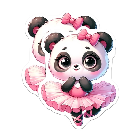 (2 Pack) Baby Panda Ballerina Magnets - Kawaii Animal Magnets - Cute Ballet Dancer Decor - 5 Inches On Longest Side - Thick Durable Magnet - Made in USA - MAG20927