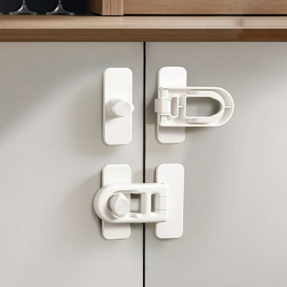 2-Pack Baby Proofing Locks  BPA-free plastic Child Safety Cabinet Latches for Drawers, Works on 90% furniture Parent-approved  No Drill Adhesive Childproofing