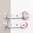 thumbnail image 1 of 2 Pack Baby Safety Cabinet Locks Child Proofing Refrigerator Protector, Secure, Quick and Easy Adhesive Drawer Door Latches, Multi-Purpose for Fridge, Cabinet, Oven, Toilet Seat, Trash Can, 1 of 8