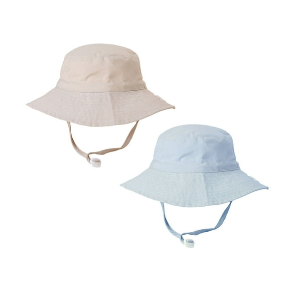 2 Pack Baby Sun Hat Summer Toddler Girl Boy UV Protection Bucket Hat Foldable Wide Brim Beach Hats for Kids 6 Months-8 Years