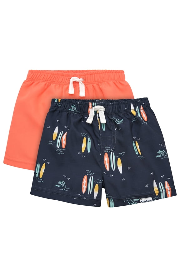 2-Pack Baby & Toddler Boys Surf Swim Trunks