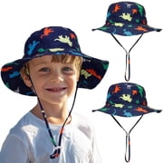 2 Pack Baby Toddler Sun Hat UPF 50+ Sun Protection Bucket Hats for Boys Girls Wide Brim Beach Hat Kids Bucket Hat Age 0-6 Years