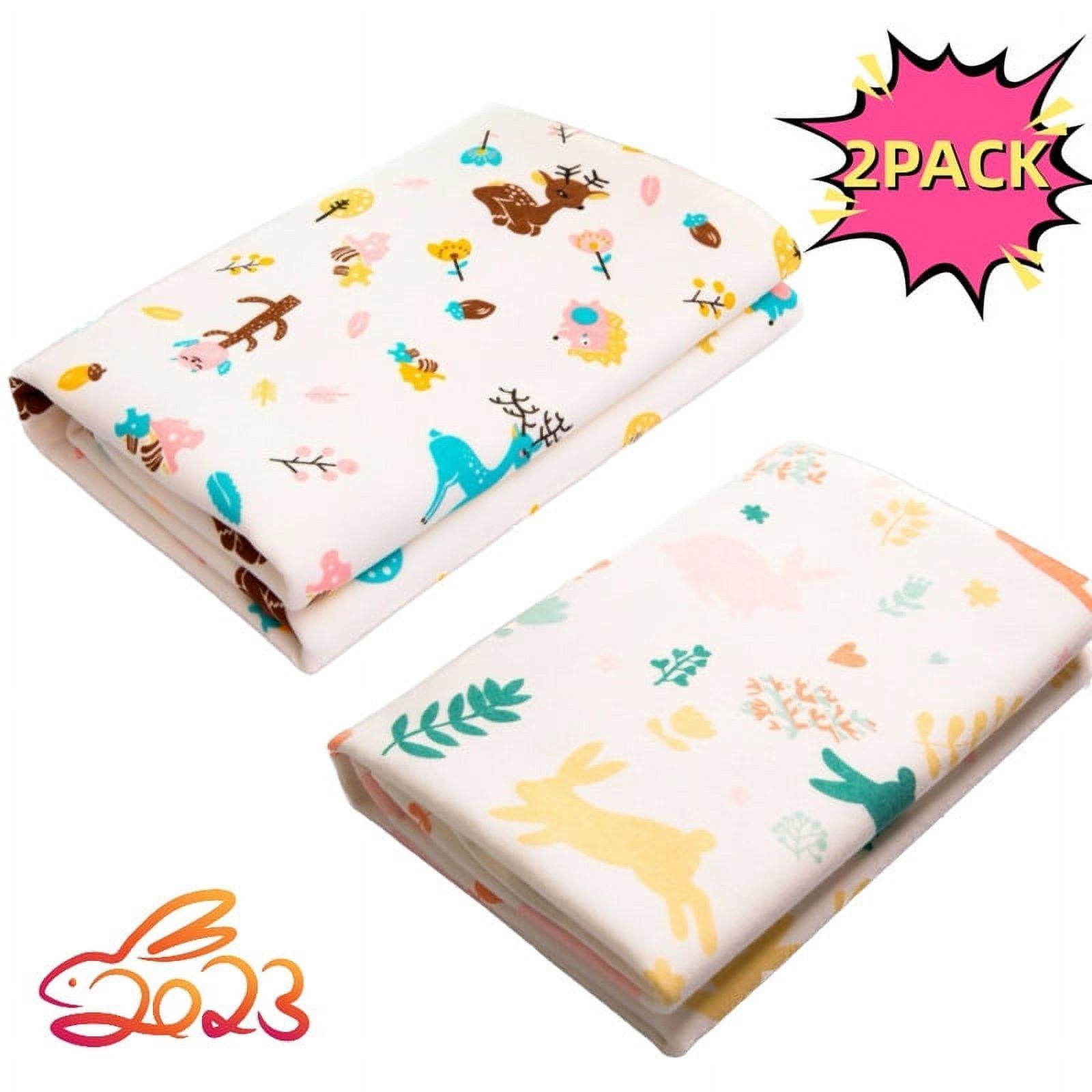 2 Pack Baby Waterproof Bed Pad 31*40in Washable Wetting Pads for Toddler Children Baby Crib