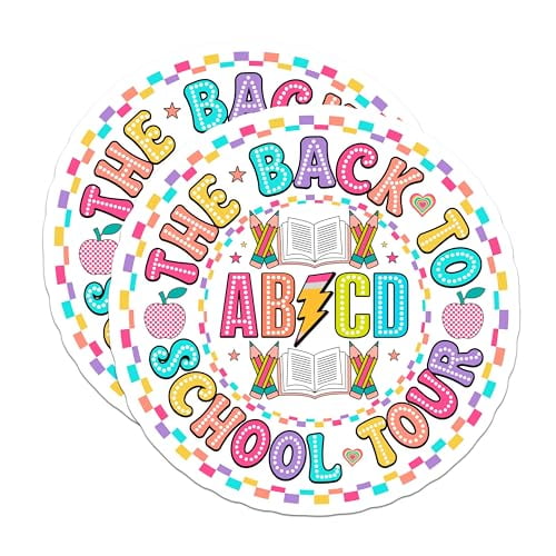 (2 Pack) Back to School Tour Magnets Magnets - ABCD Decor - Teacher Supplies - 5" On Longest Side - Made in USA - Sticks to Refrigerators & Metal Surfaces - MAG9119
