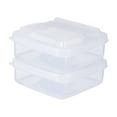thumbnail image 1 of 2pcs Cheese Slice Storage Box Refrigerator Food Storage Container With Lid Plastic Storage Container Kitchen Separate Freezer Seal Bin Vegetable Fruit Meat Fresh Box Organizer, 1 of 7