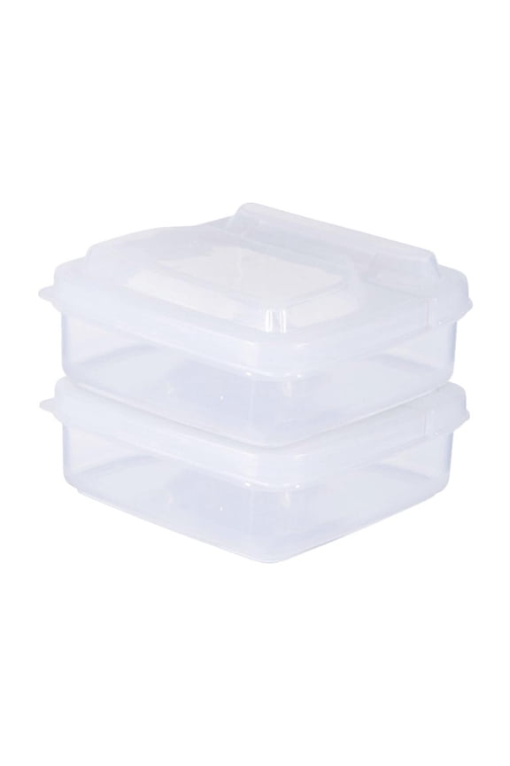 2pcs Cheese Slice Storage Box Refrigerator Food Storage Container With Lid Plastic Storage Container Kitchen Separate Freezer Seal Bin Vegetable Fruit Meat Fresh Box Organizer