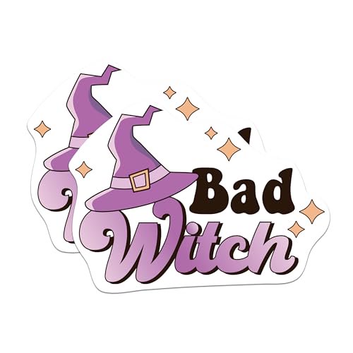 (2 Pack) Bad Witch Magnets - Halloween Witchy Vibes - 5 Inches On Longest Side - Premium Magnet - for Cars, Refrigerators, Toolboxes - Made in USA - MAG2194