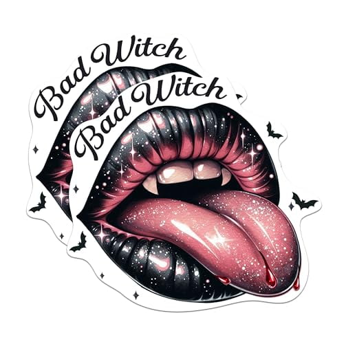 (2 Pack) Bad Witch Magnets - Witchy Halloween Vibes - Juicy Lips Magnet - 5 Inches On Longest Side - Premium Magnet - for Cars, Refrigerators, Toolboxes - Made in USA - MAG1995
