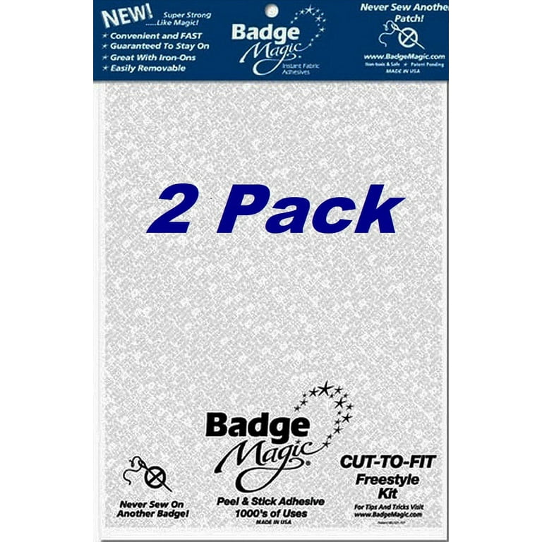  Badge Magic Peel and Stick Adhesive Kit (4 Sheets) - No Ironing  or Sewing - Freestyle Cut to Fit - for Patches, Fabrics and DIY Crafts :  Arts, Crafts & Sewing