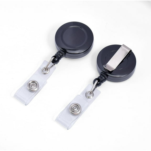 2 Pack Badge Reel with Belt Clip, Badge Holder Retractable Clip, Retractable for Teachers, Students, Office Workers (Pink)