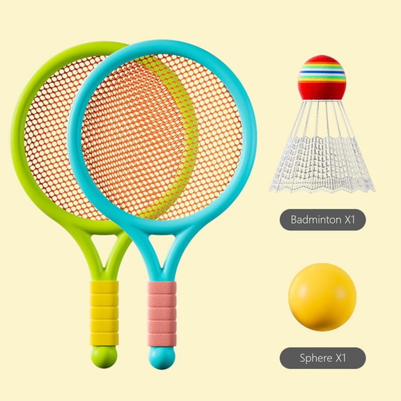 2-Pack Badminton Racket Set with Shuttlecock and Balls for Indoor Outdoor Sports Activity and Interactive Game Fun.