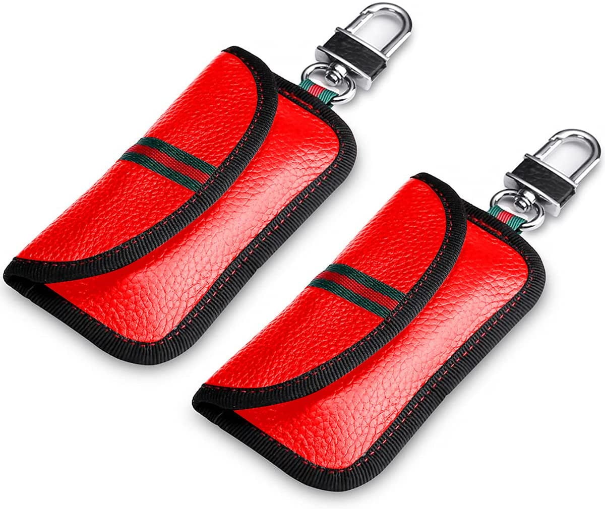 2 Pack Bag for Car Key Fob, Genuine Leather Car Key Signal Blocking Pouch  Keyless Signal Block Key Case for Car Security, Anti-Theft Remote Entry  Smart Fob Protection - Red - Walmart.com