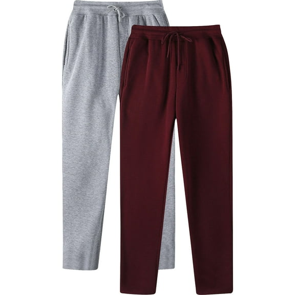 2 Pack Baggy Cargo Big and Tall Cargo Sweatpants for Men Mens Track Pants with Zipper Pockets Jean Sweats Mens Sweat Pants Large Fleece Lined Joggers