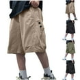 thumbnail image 1 of 2 Pack Baggy Cargo Shorts for Boys with Pockets Size 5-15 Juniors Teens Kids Lightweight Solid Wide Leg Elastic Waist Hiking Athletic Workout Short, 1 of 8