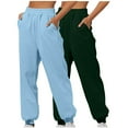 thumbnail image 1 of 2 Pack Baggy Sweatpants For Women Casual Loose Solid Color Home Blue Pants And Sweatpants S-2XL, 1 of 6
