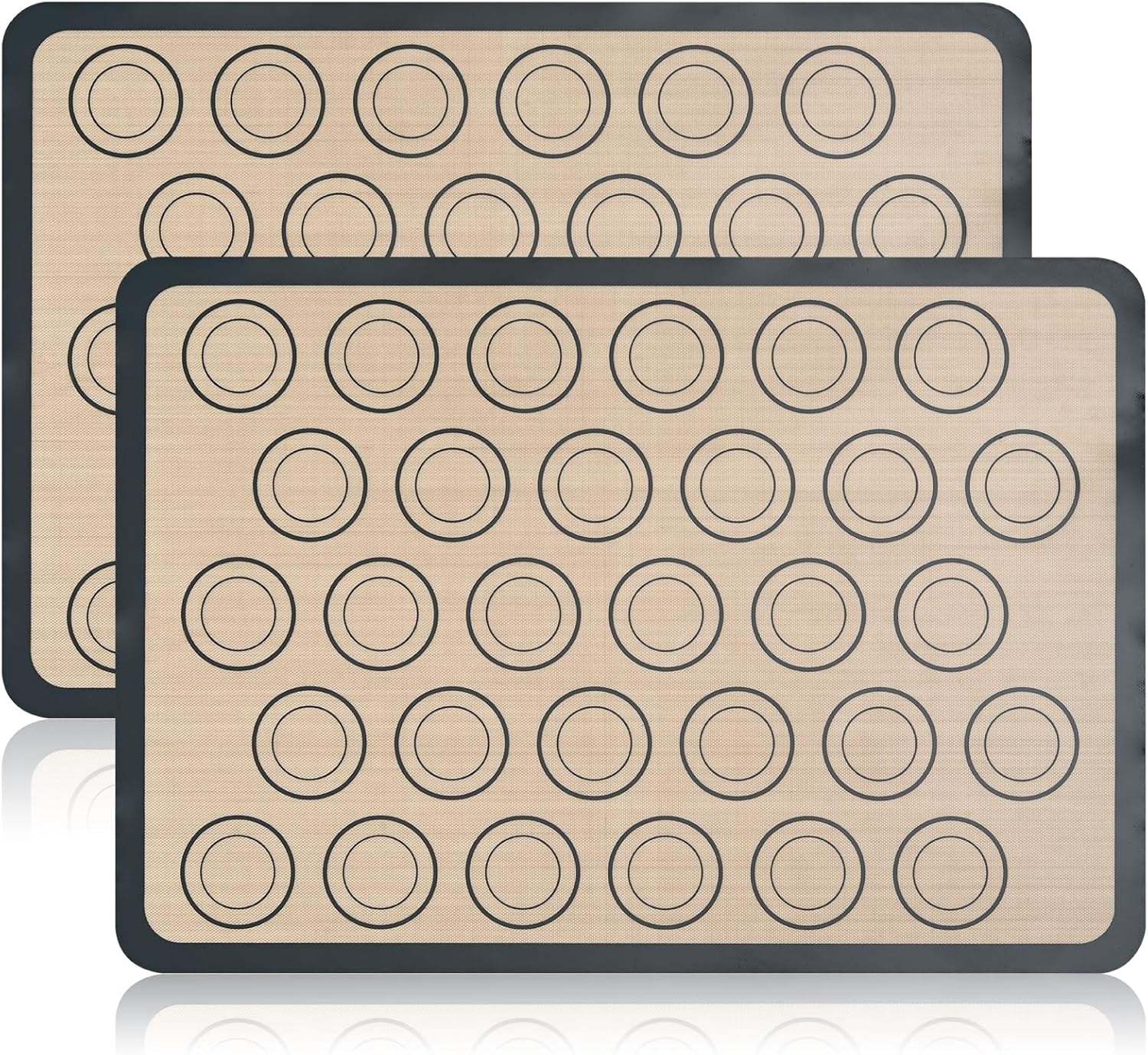 2-Pack Baking Mat with Circles – Silicone Macaron & Cookie Sheet Liners ...