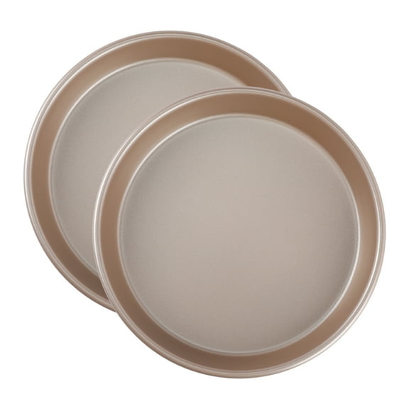 2 Pack Baking Sheet Pan, Cookie Sheets for Oven Cooking, Thick Warp-Resistant Nonstick Round Cake Pan, for Baking, Roasting Rose Gold 8.4*8.4*1.2in