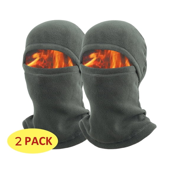 2 Pack Balaclava Ski Mask Thermal Face Masks Full Coverage Winter Ski Gear Gray
