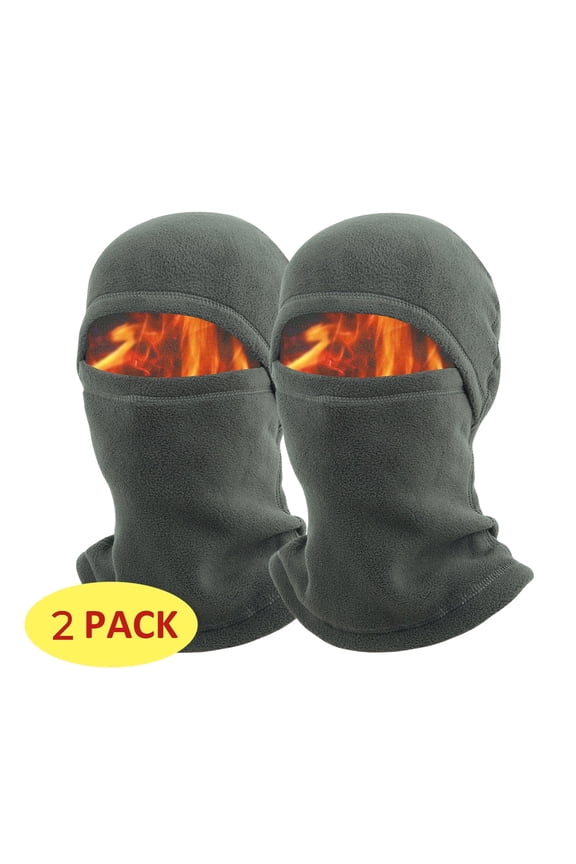 2 Pack Balaclava Ski Mask Thermal Face Masks Full Coverage Winter Ski Gear Gray