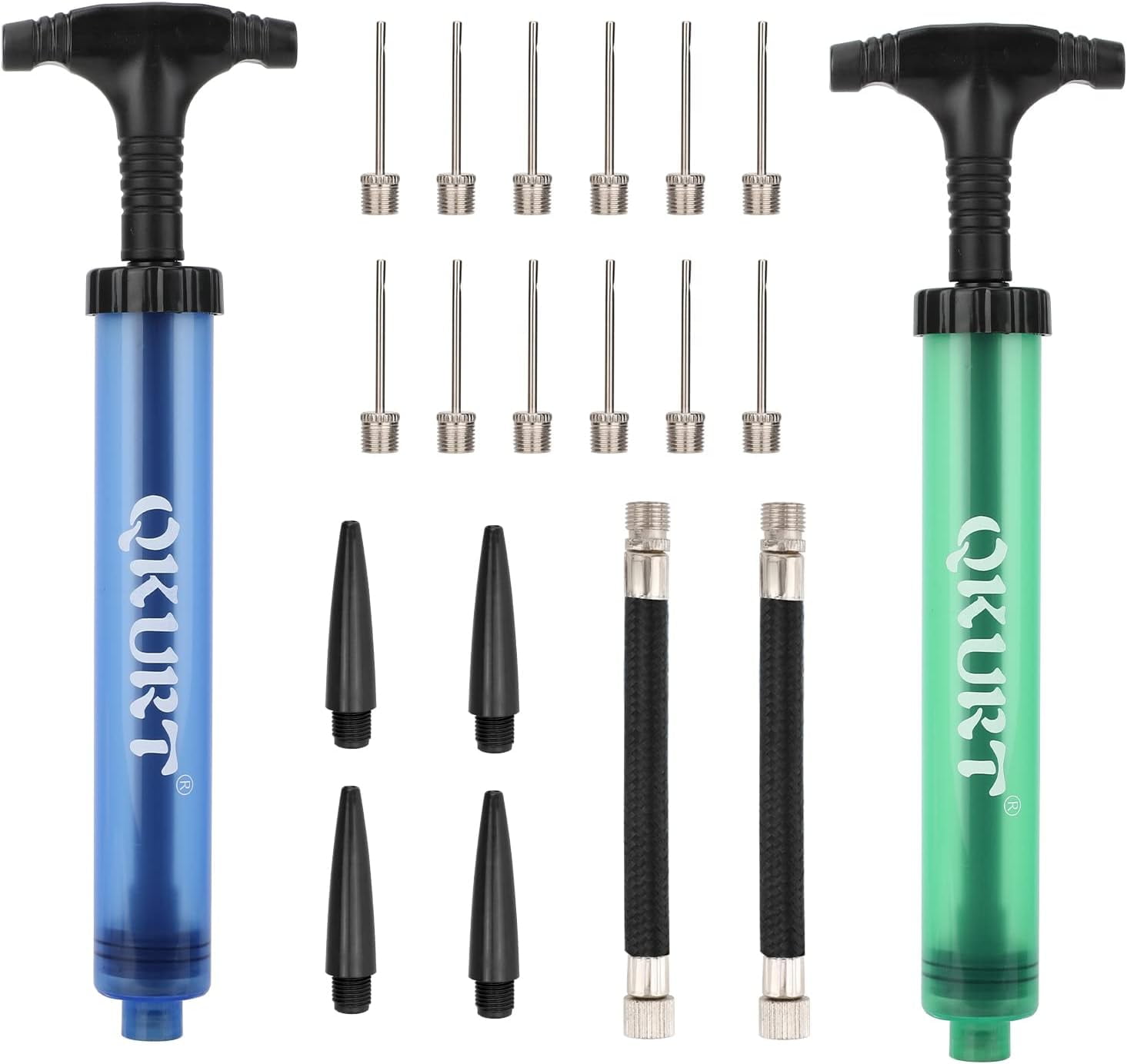 2 Pack Manual Inflator Pump Set Air Pump for Sports Balls & Swim