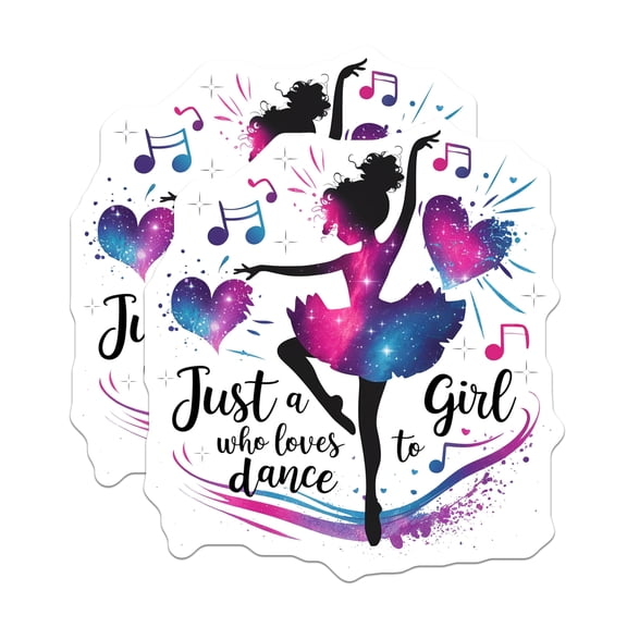 (2 Pack) Ballerina Dance Magnets - Galaxy Dancer Decor - Inspirational Quote Fridge Art - 5 Inches On Longest Side - Thick Durable Magnet - Made in USA - MAG19646
