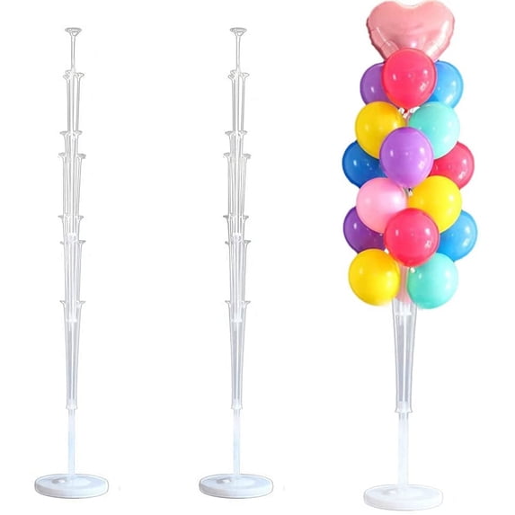 2 Pack Balloon Stand Kit, Balloon Support, Reusable Clear Balloon Centerpiece Stand,Balloon Table Holder Decoration for Birthday Wedding Party Festival Event Decorations