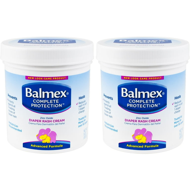 Balmex Diaper Rash Cream Jar, 2 Pack - 16oz Each, Skin Protectant