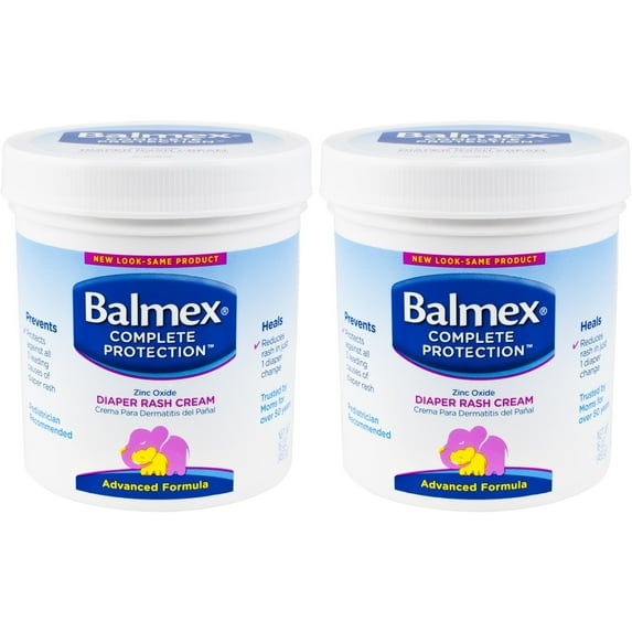 2 Pack - Balmex Diaper Rash Cream Jar - 16oz Each