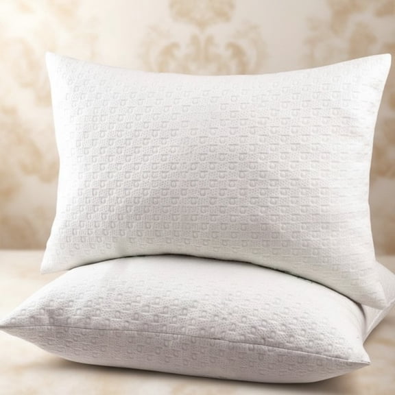 2 Pack Bamboo Pillow for Sleeping - Adjustable Soft/Firm, Plush Fiber Fill, Washable Cover - Perfect for Side, Back, and Stomach Sleepers - Queen Size